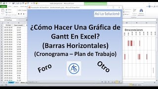 ¿Cómo Crear Una Gráfica de Gantt En Excel  Diagrama de Barras Horizontales  Cronograma [upl. by Adias425]