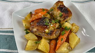 Receta de Pollo con Papas al Horno  Facil y Rico [upl. by Efeek]