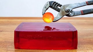 See the amazing reaction of 1000 degrees hot ball placed on a jelly 😱😰😱 [upl. by Retrop22]