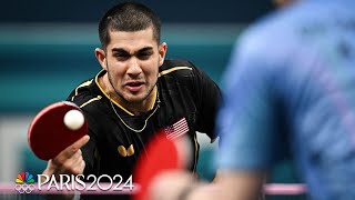 American Kanak Jha swipes his way to Round of 32 in mens table tennis  Paris Olympics  NBC Sports [upl. by Luben]