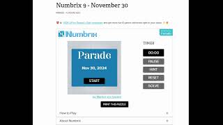 AI Solve Daily Numbrix 9 Puzzle 11302024 ASMR [upl. by Anujra]