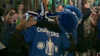 Leicester fans celebrate first Premier League title [upl. by Henryson129]