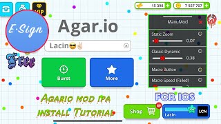 AGARIO MOD MENU IOSESIGN install Tutorial😎✌🏻 [upl. by Akinirt]