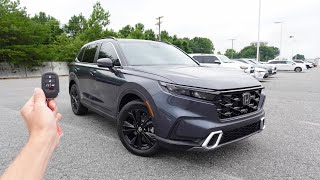 2025 Honda CRV Sport Touring Hybrid AWD Start Up Walkaround Test Drive and Review [upl. by Puttergill]