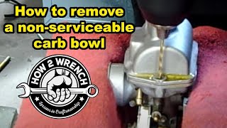 How to remove a nonserviceable carburetor bowl screw from a Taiwan Chinese SCOOTER MOPED CARBURETOR [upl. by Diskin]