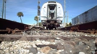 Amtrak Train Silver Star Runs Over Camera Forward And Backwards [upl. by Hacim]