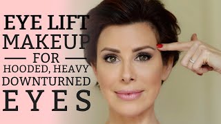 HOODED EYES MAKEUP TUTORIAL  Eyeshadow Tips for Downturned Eyes  Dominique Sachse [upl. by Amos]