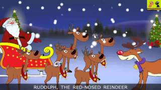 Rudolph The RedNosed Reindeer  Christmas Songs With Lyrics For Kids By ZippyToons [upl. by Eldwun]