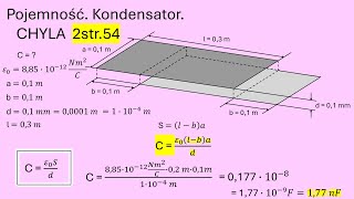 2str54 Oblicz pojemność próżniowego płaskiego kondensatora którego wymiary pokazano na rys 60 [upl. by Cardon]