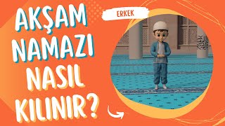 Akşam namazı nasıl kılınır Erkek 3D Animasyon [upl. by Aneelas]