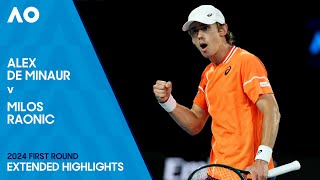 Alex de Minaur v Milos Raonic Extended Highlights  Australian Open 2024 First Round [upl. by Biagio]