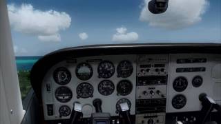 FS2004 Cessna C182RG between Fare Raiatea and Tahiti [upl. by Araccat]