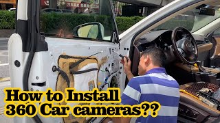 How to install 360 degree cameras in car Long video from carsanbo [upl. by Etteiluj]