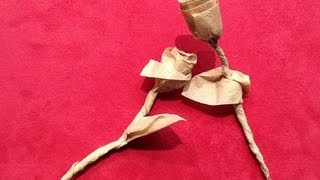 Napkin Origami Rose [upl. by Esnofla]