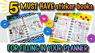 ⭐My TOP 5 MUST HAVE ⭐ Sticker Books for filling in my Happy Planner 📒❤️ [upl. by Kery]