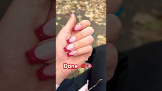 London nail salon experience extension nails 3d effect mails red french tips [upl. by Nomolas]