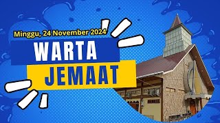 Warta Gereja BNKP Jemaat Hosiana  Minggu 24 November 2024 [upl. by Eninnaej838]