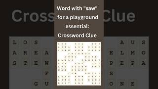 Word with quotsawquot for a playground essential Crossword Clue crossword crosswordpuzzles [upl. by Selinski66]