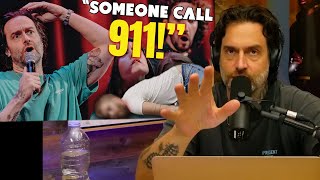 Chris DElia Reacts to Man Having Seizure at His Show [upl. by Anilejna198]