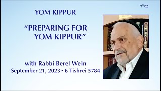 Preparing For Yom Kippur  Rabbi Berel Wein [upl. by Brett]