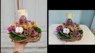 Tutoriales y tips básicos de floristería Nidocanasta de pascua o día del niño [upl. by Ylevol]