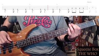 Squeeze Box by The Who  Bass Cover with Tabs PlayAlong [upl. by Erdrich555]