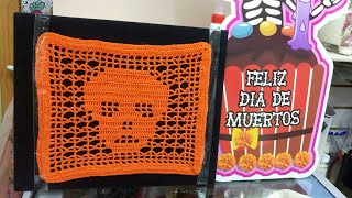 Papel picado a Crochet quotDía de Muertosquot Versión ZURDO Primera parte [upl. by Martell]