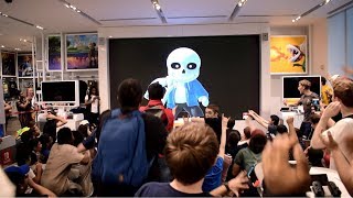 Sans Reveal for Super Smash Bros Ultimate Live Reactions at Nintendo NY [upl. by Atsahs]