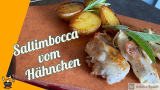 Saltimbocca vom Hähnchen  einfach und schnell  mit Rosmarinkartoffeln  Rezept [upl. by Otha]