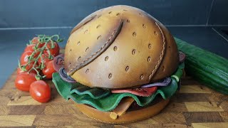 Burger Bag  Leather Tutorial [upl. by Laleb]