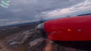 Loganair Saab 340 Evening Landing at Glasgow from Sumburgh  Shetland [upl. by Dena]