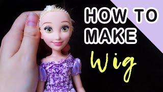 How to  make doll Wig with parting  Hasbro Disney princess Rapunzel unboxing  WillStore [upl. by Gemina]