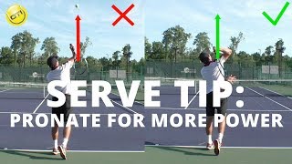 Tennis Serve Tip How To Pronate For More Power [upl. by Nicolea]