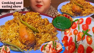 TASTY SPICEY MARINATED CHICKEN BIRYANI IN VILLAGE STYLE MUKBANG ASMR AK FOOD VLOG ASMR [upl. by Palocz]