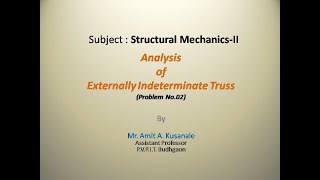 Analysis of Externally Indeterminate Truss Problem no02 [upl. by Baumbaugh]