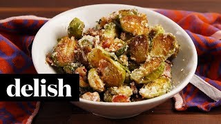 How to Make Bacon Ranch Brussels Sprouts  Recipe  Delish [upl. by Bessie]