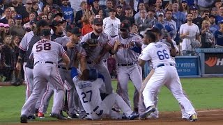 SFLAD Puig Bumgarner argue benches clear [upl. by Cahilly171]