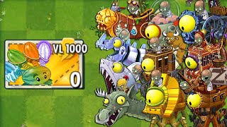 100 All THROW Plants LEVEL 1000 vs Big Wave Beach Final Boss  Plants vs Zombies 2 Mod [upl. by Adnah99]