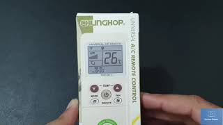 CHUNGHOP AC REMOTE CONTROL K1038E UNBOXING [upl. by Simetra]