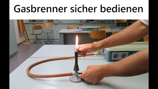 Sichere Bedienung des Gasbrenners  Bunsenbrenner und Teclubrenner sicher anzünden  Chemie Schule [upl. by Elicec]