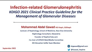 Infectionrelated Glomerulonephritis KDIGO 2021 Guidelines  Arabic Language  Dr Gawad [upl. by Lotz]