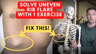 How To Fix Uneven Rib Flare with 1 Exercise youve never tried this before [upl. by Remled]