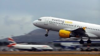 Vueling A320 Land and Takeoff  Edinburgh Airport  with ATC [upl. by Pelson218]