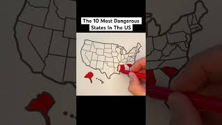 The 10 Most Dangerous States In The US 🇺🇸 usa unitedstates map geography states [upl. by Enaira341]