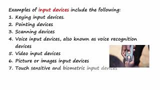 Computer Science Lesson 20a Identifying Input devices [upl. by Niamrahc]