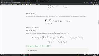 VRP Cplex avec python MTZ [upl. by Virgel]