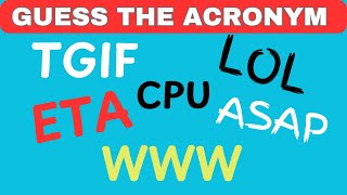 Guess the Acronym  80 Acronyms Quiz [upl. by Yehsa]