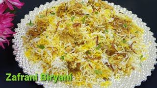 Zafrani Biryani Recipe  Zafrani Chicken Dum Biryani  Hyderabadi Zafrani Biryani  Cookwithrubeena [upl. by Beck]