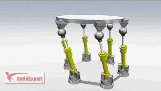 Zaprojektowano w SolidWorks Platforma na siłownikach [upl. by Htenaj]