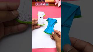 Amazing paper three piece 👗 paper girl shirt diy craft origami papercraft minecraft shorts [upl. by Baal]